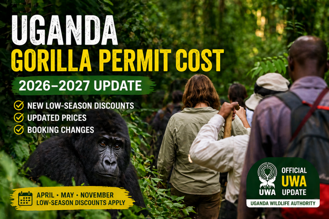 Uganda gorilla permit cost 2026 update by Uganda Wildlife Authority