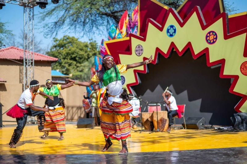 IMG Artists from Uganda perform at a crafts fair in Faridabad, India.Ugandas Culture